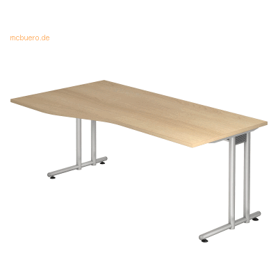 HAMMERBACHER NS18 Eiche Schreibtisch - C-Fuß-Gestell - 180x80/100cm HAMMERBACHER NS18 Eiche Schreibtisch - C-Fuß-Gestell - 180x80/100cm