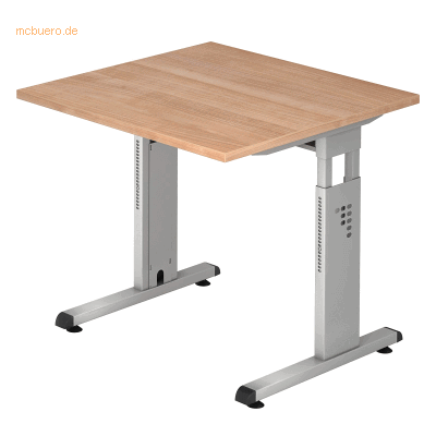 HAMMERBACHER OS 08 Höhenverstellbarer Schreibtisch Nussbaum - Schreibtisch HAMMERBACHER OS 08 Höhenverstellbarer Schreibtisch Nussbaum - Schreibtisch