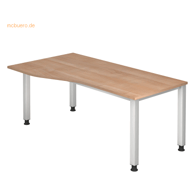 HAMMERBACHER Akandia höhenverstellbarer Schreibtisch Nussbaum - Trapez 180x80/100cm HAMMERBACHER Akandia höhenverstellbarer Schreibtisch Nussbaum - Trapez 180x80/100cm