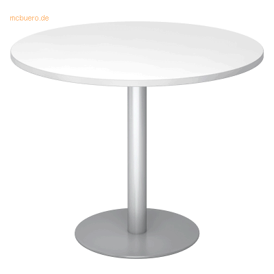 Kaiserkraft Konferenztisch - Ø 1000 mm, 755 mm, Weiß/Decke Kaiserkraft Konferenztisch - Ø 1000 mm, 755 mm, Weiß/Decke