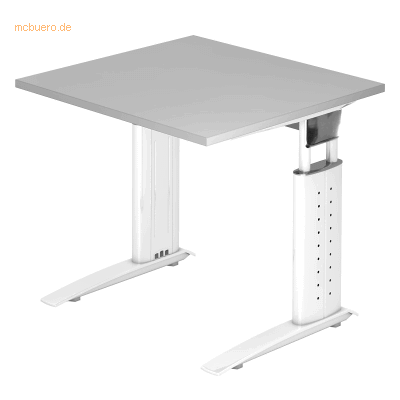 hjh OFFICE PRO UNDA 8 W Höhenverstellbarer Schreibtisch - 80x80 - Grau/Weiß hjh OFFICE PRO UNDA 8 W Höhenverstellbarer Schreibtisch - 80x80 - Grau/Weiß