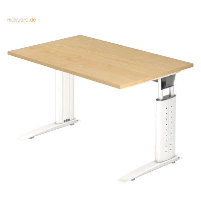 hjh OFFICE PRO UNDA 12 W Höhenverstellbarer Schreibtisch - 120x80 - Weiß/Beige hjh OFFICE PRO UNDA 12 W Höhenverstellbarer Schreibtisch - 120x80 - Weiß/Beige