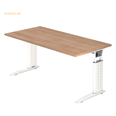 hjh OFFICE PRO UNDA 16 W Höhenverstellbarer Schreibtisch - Nussbaum/Weiß hjh OFFICE PRO UNDA 16 W Höhenverstellbarer Schreibtisch - Nussbaum/Weiß