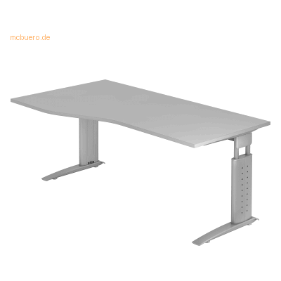 HAMMERBACHER Marke Modell - Hellgrau, Höhenverstellbar, 180x100cm Schreibtisch HAMMERBACHER Marke Modell - Hellgrau, Höhenverstellbar, 180x100cm Schreibtisch