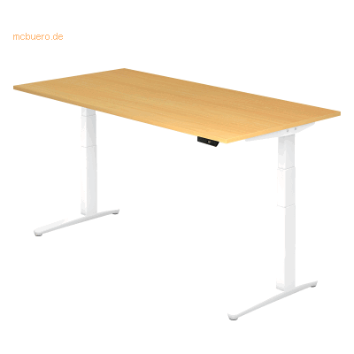 Hammerbacher Elektrischer Höhenverstellbarer Schreibtisch - 200x100cm Weiß Hammerbacher Elektrischer Höhenverstellbarer Schreibtisch - 200x100cm Weiß