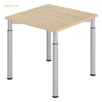 Hammerbacher YS08 höhenverstellbarer Schreibtisch - 80x80cm - Eiche & Silber Hammerbacher YS08 höhenverstellbarer Schreibtisch - 80x80cm - Eiche & Silber