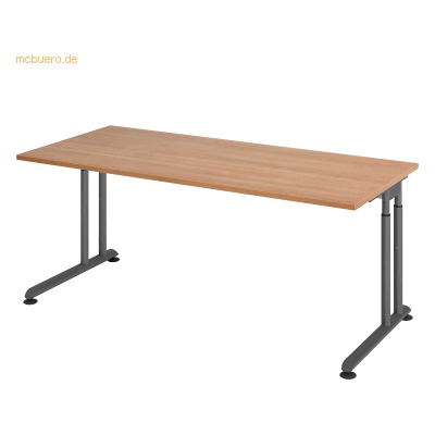 Hammerbacher Höhenverstellbarer Walnuss-Schreibtisch - 180x80 cm Hammerbacher Höhenverstellbarer Walnuss-Schreibtisch - 180x80 cm