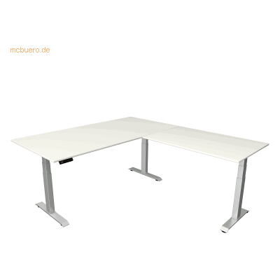 Kerkmann Move 4 Elektrischer Höhenverstellbarer Schreibtisch - Weiß & Silber - 200x220cm Kerkmann Move 4 Elektrischer Höhenverstellbarer Schreibtisch - Weiß & Silber - 200x220cm