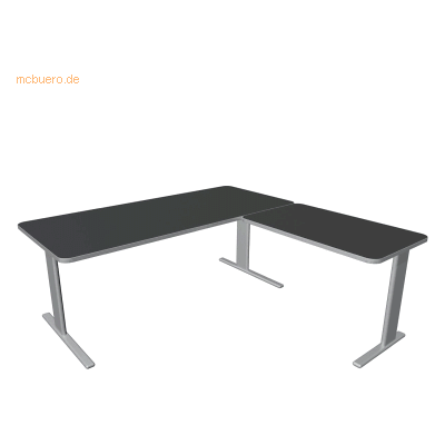 Kerkmann Schreibtisch Unic BxTxH 180x80x75cm Anbautisch 100x60cm anthr Kerkmann Schreibtisch Unic BxTxH 180x80x75cm Anbautisch 100x60cm anthr