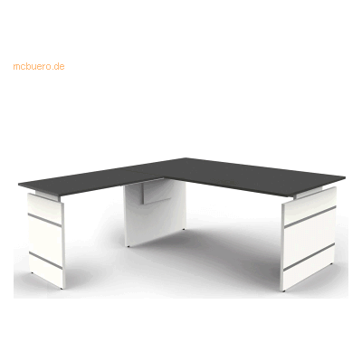 Kerkmann Schreibtisch Form4 180 Wangen-Gestell 180x80cm + Erweiterung 100x60cm - Schreibtisch Kerkmann Schreibtisch Form4 180 Wangen-Gestell 180x80cm + Erweiterung 100x60cm - Schreibtisch