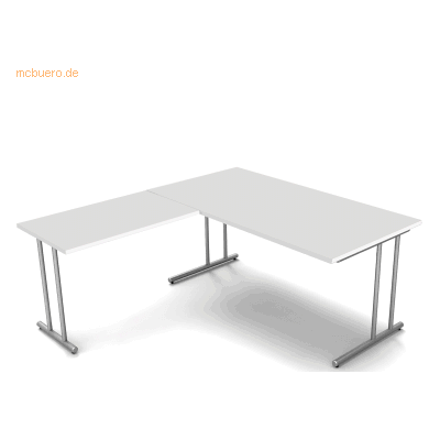 Kerkmann Start Up Schreibtisch - C-Fuß, 160x180cm, Grau Kerkmann Start Up Schreibtisch - C-Fuß, 160x180cm, Grau