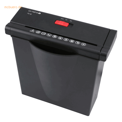 Olympia Aktenvernichter PS 36 Steifenschnitt 6mm schwarz Olympia Aktenvernichter PS 36 Steifenschnitt 6mm schwarz