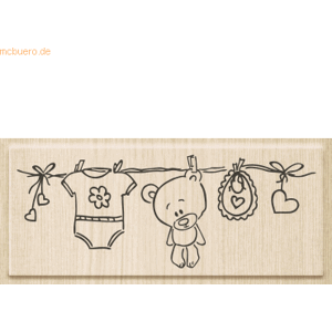 Heyda - Wäscheleine Stempel - 10x3.8cm - Holz matt - Produktart Heyda - Wäscheleine Stempel - 10x3.8cm - Holz matt - Produktart