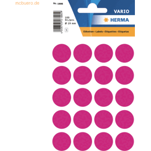 10 x HERMA Vielzweck-Etiketten 19mm pink VE=100 Stück 10 x HERMA Vielzweck-Etiketten 19mm pink VE=100 Stück