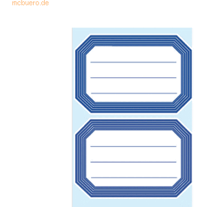 10 x HERMA Buchetiketten 82x55mm blauer Rand liniert VE=6 Blatt 10 x HERMA Buchetiketten 82x55mm blauer Rand liniert VE=6 Blatt