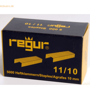 Regur MP-10 Silber Flachdrahtklammern - Staples Regur MP-10 Silber Flachdrahtklammern - Staples