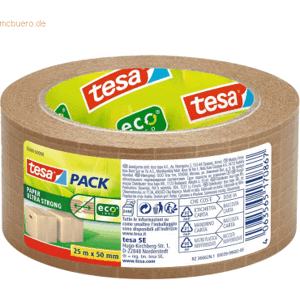 Tesa Packband tesapack ultrra strong ecoLogo 50mmx25m Papier braun Tesa Packband tesapack ultrra strong ecoLogo 50mmx25m Papier braun