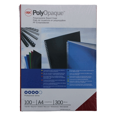 GBC Deckblatt PolyOpaque A4 PP VE=100 Stück rot GBC Deckblatt PolyOpaque A4 PP VE=100 Stück rot