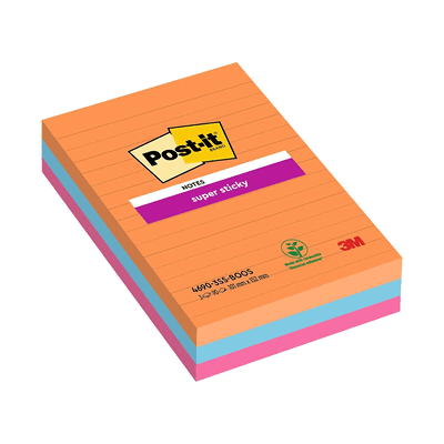 Post-it Haftnotiz Super Sticky Notes - 101 x 152 mm liniert 3x 90 Blat Post-it Haftnotiz Super Sticky Notes - 101 x 152 mm liniert 3x 90 Blat