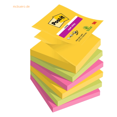 Post-it Haftnotiz Super Sticky Z-Notes Carnival Collection 76x76mm 90 Post-it Haftnotiz Super Sticky Z-Notes Carnival Collection 76x76mm 90
