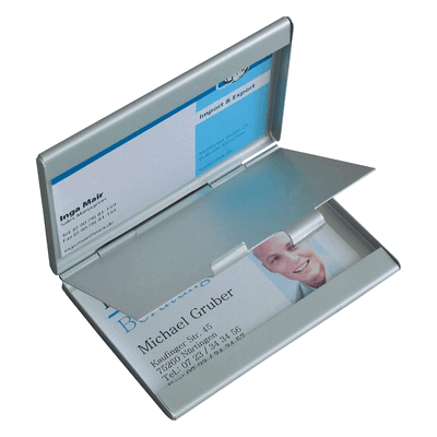 Sigel Visitenkartenetui Twin 90x58mm 2 Fächer Aluminium Sigel Visitenkartenetui Twin 90x58mm 2 Fächer Aluminium