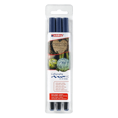 Edding Kalligrafie-Stift edding 1255 3 Strichbreiten stahlblau VE=3 St Edding Kalligrafie-Stift edding 1255 3 Strichbreiten stahlblau VE=3 St