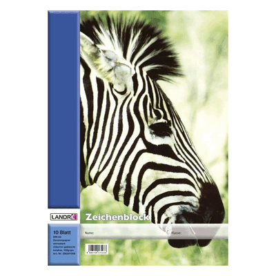 Landré Zeichenblock A3 perforiert - 10 Blatt mit Tiermotiven Landré Zeichenblock A3 perforiert - 10 Blatt mit Tiermotiven