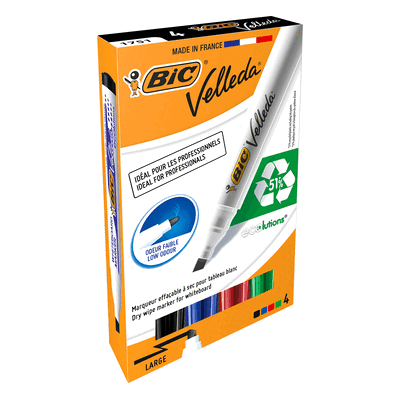 BiC Whiteboard Marker Velleda - 1701 ECOlutions ca. 3 7 - 5 5 mm 4er E BiC Whiteboard Marker Velleda - 1701 ECOlutions ca. 3 7 - 5 5 mm 4er E