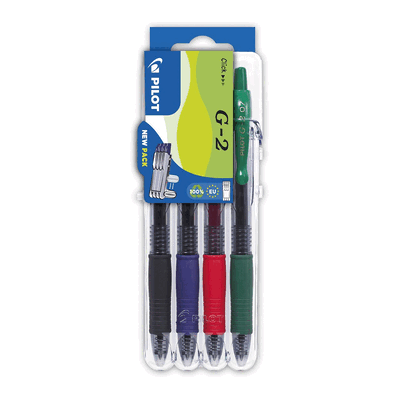 PILOT Gelschreiber G2-7 - 0,4 mm 4er Eco-Set sortiert. PILOT Gelschreiber G2-7 - 0,4 mm 4er Eco-Set sortiert.