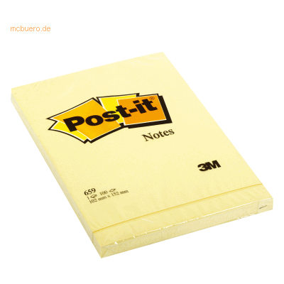 Post-it Haftnotizen Post-it 102x152mm 100 Blatt gelb Post-it Haftnotizen Post-it 102x152mm 100 Blatt gelb