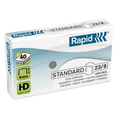 10 x Rapid Heftklammern 23/8 verzinkt VE=1000 Stück 10 x Rapid Heftklammern 23/8 verzinkt VE=1000 Stück