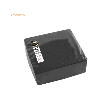 30 x Pronappe Serviette SV623821I 38x38cm schwarz 40 Stück 30 x Pronappe Serviette SV623821I 38x38cm schwarz 40 Stück