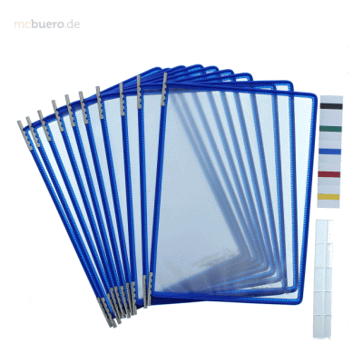 Tarifold Sichttafel A5 blau 10 Stück mit 5 Aufsteckreitern 25mm Tarifold Sichttafel A5 blau 10 Stück mit 5 Aufsteckreitern 25mm