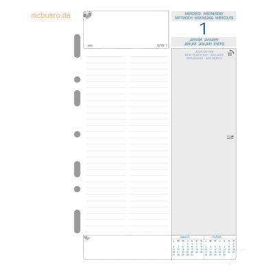 Quo Vadis Kalender-Einlage Exatime 21 14,2x21cm 1 Tag/Seite 2026 Quo Vadis Kalender-Einlage Exatime 21 14,2x21cm 1 Tag/Seite 2026