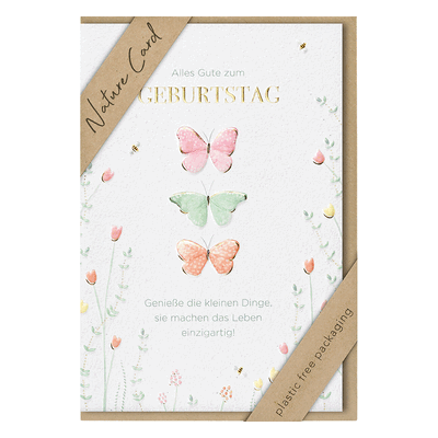3 x bsb Geburtstagskarte - Natur Card inkl. Umschlag. 3 x bsb Geburtstagskarte - Natur Card inkl. Umschlag.