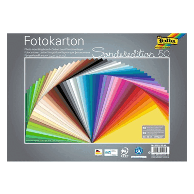 Folia Fotokarton - 25 x 35 cm 50 Bogen sortiert. Folia Fotokarton - 25 x 35 cm 50 Bogen sortiert.