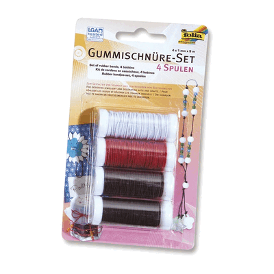 Folia Cordon en caoutchouc BASIC - Gummizug, 4 Farben, 5m, Set aus 4 Folia Cordon en caoutchouc BASIC - Gummizug, 4 Farben, 5m, Set aus 4