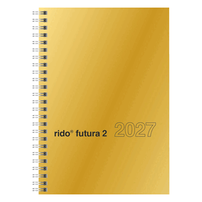 Rido Buchkalender futura 2 A5 1 Woche/2 Seiten Glanzkarton-Einband gol Rido Buchkalender futura 2 A5 1 Woche/2 Seiten Glanzkarton-Einband gol