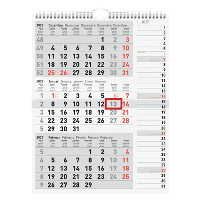 Rido 3-Monatskalender Kombi 30x39cm 2027 Rido 3-Monatskalender Kombi 30x39cm 2027