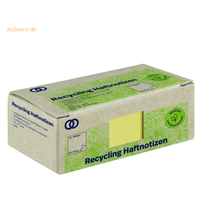 Soennecken Haftnotiz oeco 5872 RC 75x75mm 100 Blatt gelb 12 Stück Soennecken Haftnotiz oeco 5872 RC 75x75mm 100 Blatt gelb 12 Stück
