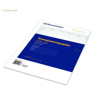 Soennecken Transparentpapier 1230 DIN A4 80g 50 Blatt Soennecken Transparentpapier 1230 DIN A4 80g 50 Blatt