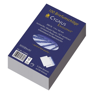 Cygnus Excellence Briefumschlag C6 haftklebend weiß Offset 100g 100 St Cygnus Excellence Briefumschlag C6 haftklebend weiß Offset 100g 100 St