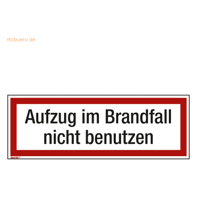 Soennecken Hinweisschild Aufzug im Brandfall 297x105mm Folie Soennecken Hinweisschild Aufzug im Brandfall 297x105mm Folie