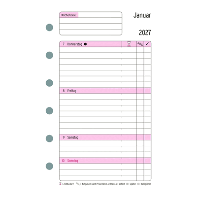 Chronoplan Wochenplan Mini 1 Woche/2 Seiten Kalendarium 2027 weiß Chronoplan Wochenplan Mini 1 Woche/2 Seiten Kalendarium 2027 weiß