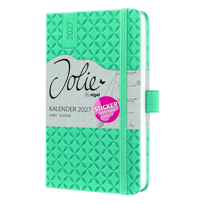 Sigel Wochenkalender Jolie 2027 Hardcover ca. A6 Aqua Green 174 Seiten Sigel Wochenkalender Jolie 2027 Hardcover ca. A6 Aqua Green 174 Seiten
