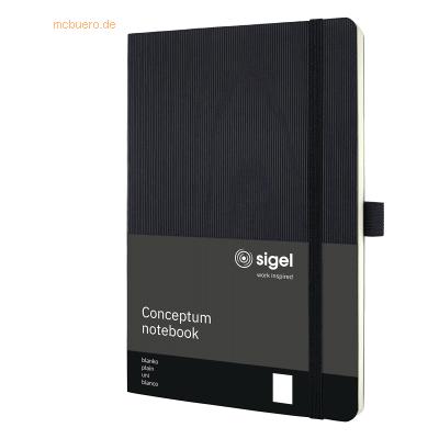 Sigel Notizbuch Conceptum ca. A5 194 S. Softcover blanko 80g schwarz Sigel Notizbuch Conceptum ca. A5 194 S. Softcover blanko 80g schwarz