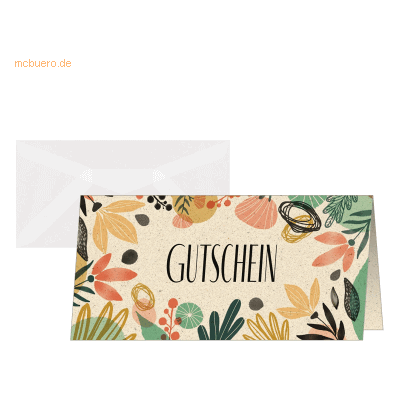Sigel Gutscheinkarte DL 240g Graskarton Colorful plants 10+10 Stück Sigel Gutscheinkarte DL 240g Graskarton Colorful plants 10+10 Stück