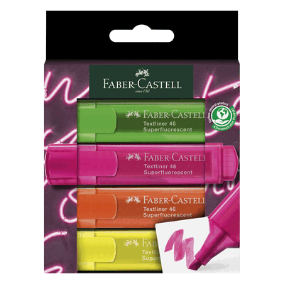 FABER CASTELL Textmarker Textliner 46 Neon - 4er Etui GenZ. FABER CASTELL Textmarker Textliner 46 Neon - 4er Etui GenZ.