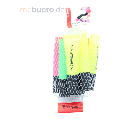 10 x Stabilo Textmarker Neon sortiert Netz mit 8 Stiften 10 x Stabilo Textmarker Neon sortiert Netz mit 8 Stiften