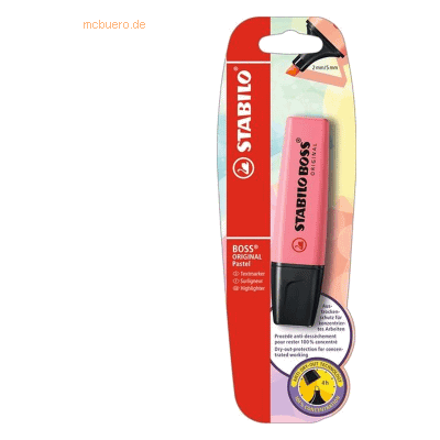 10 x Stabilo Textmarker Boss Original Pastel Kirschblütenrosa Blister 10 x Stabilo Textmarker Boss Original Pastel Kirschblütenrosa Blister